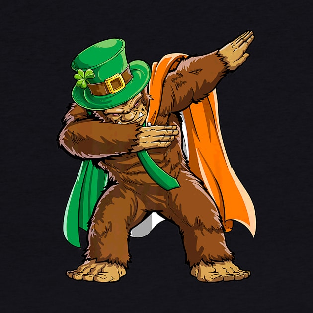 Dabbing Bigfoot St Patricks Day Men Leprechaun Irish by Macy XenomorphQueen